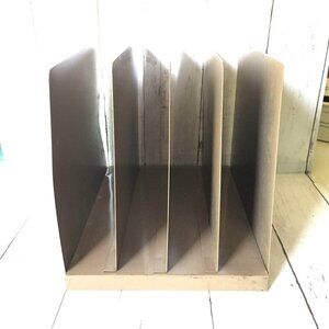 Vintage Tan Steel File Holder for Desk Industrial Look Retro MCM Metal